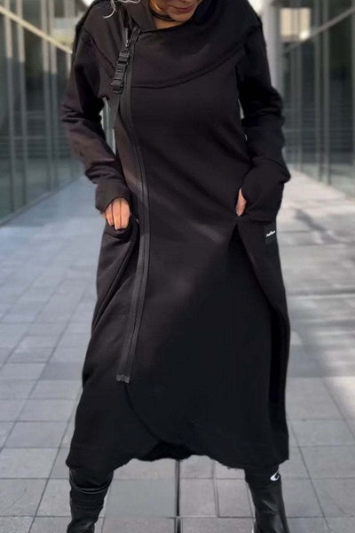 Hooded Long-sleeved Casual Fashion Dress