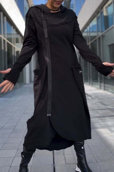 Hooded Long-sleeved Casual Fashion Dress