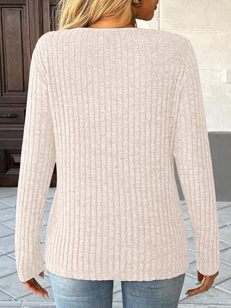 V Neck Sweater Tunic Tops