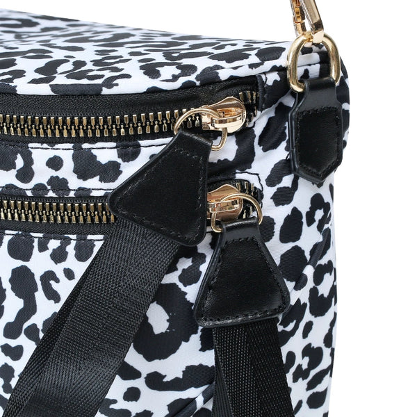 Large capacity leopard print crossbody bag