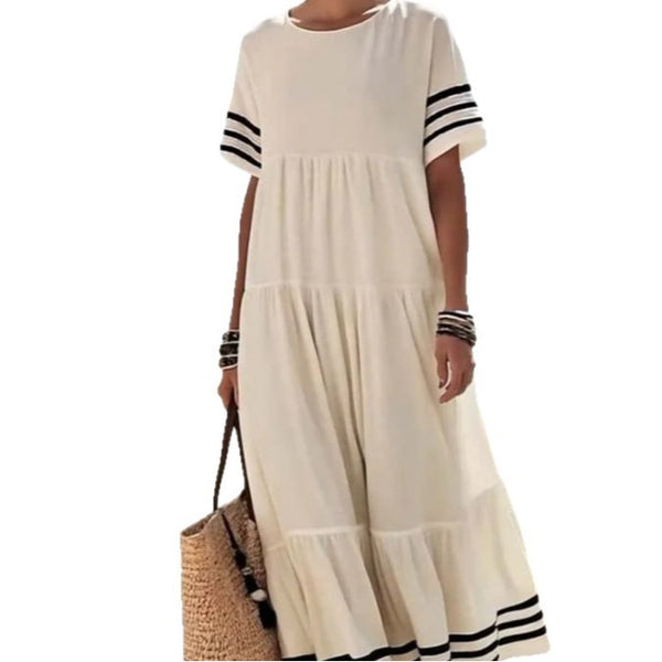 Casual Holiday Round Neck Loose Maxi Dress