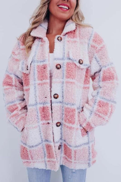 Women's New Teddy Plaid Jacket