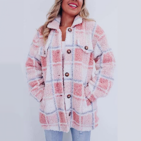 Women's New Teddy Plaid Jacket