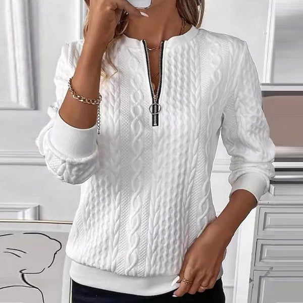 White Long Sleeve Plain Top