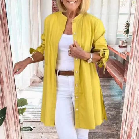 Long-sleeved single-breasted round-neck elegant cardigan