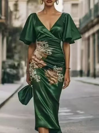 Printed Elegant Party Resort Dress