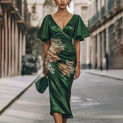 Printed Elegant Party Resort Dress