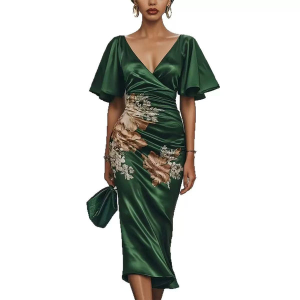 Printed Elegant Party Resort Dress