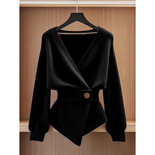 High-end knitted white sweater cardigan jacket