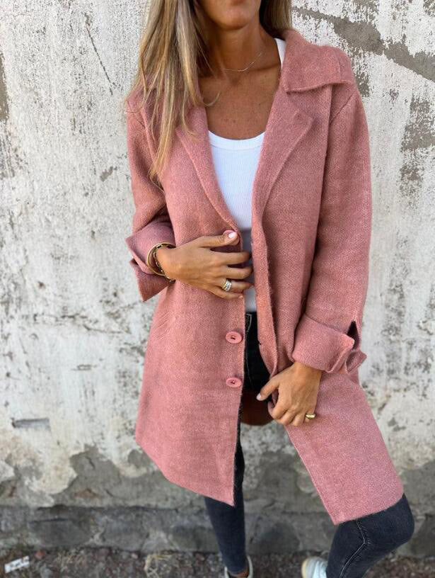 Casual Lapel Single-breasted Long Coat