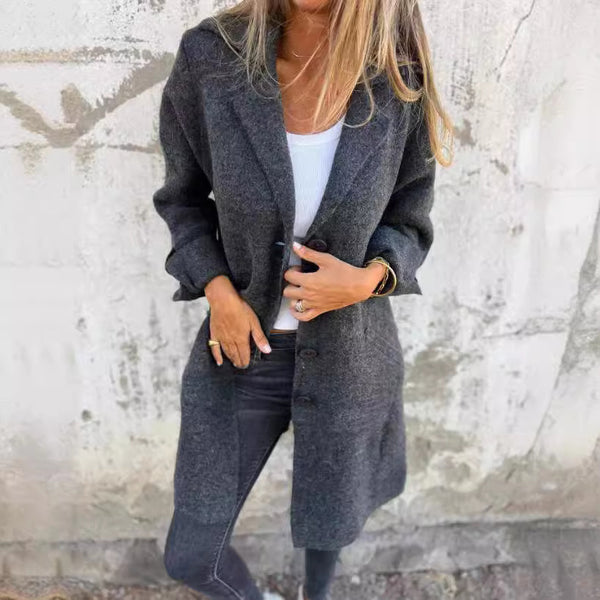 Casual Lapel Single-breasted Long Coat