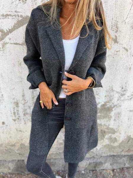 Casual Lapel Single-breasted Long Coat