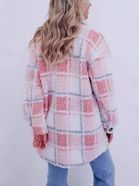 Women's New Teddy Plaid Jacket