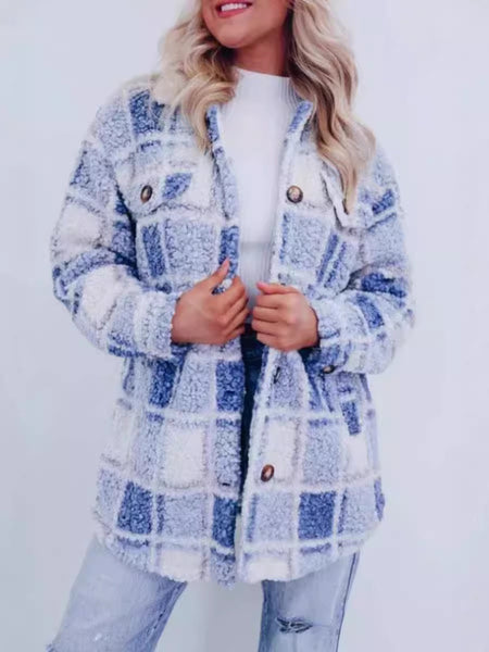 Women's New Teddy Plaid Jacket