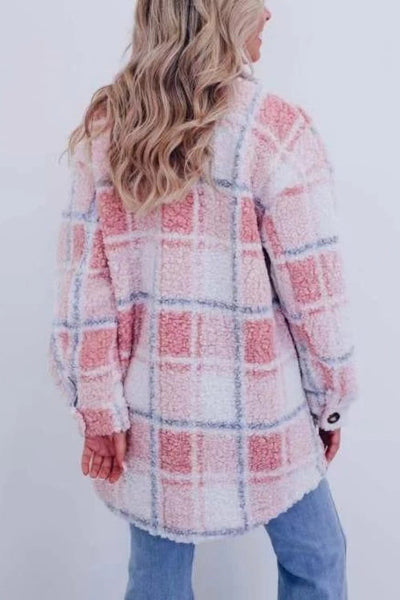 Women's New Teddy Plaid Jacket