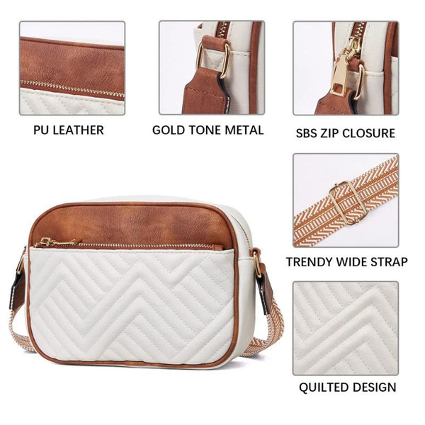 Retro Color-block Crossbody Bag