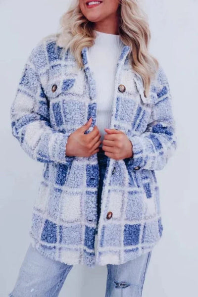 Women's New Teddy Plaid Jacket