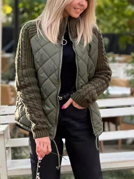 Women's Knit Patchwork Puffy Jacket