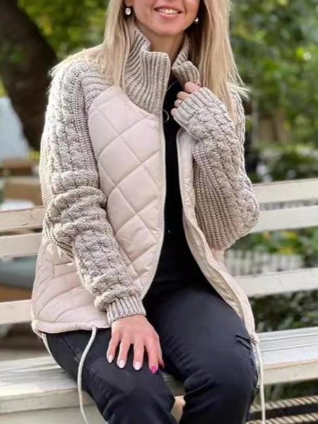 Women's Knit Patchwork Puffy Jacket