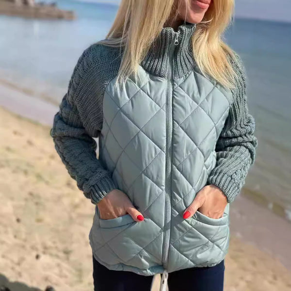 Women's Knit Patchwork Puffy Jacket