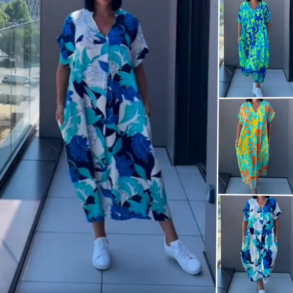 Casual Elegant Printed V-neck Dress