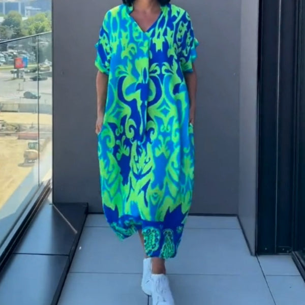 Casual Elegant Printed V-neck Dress