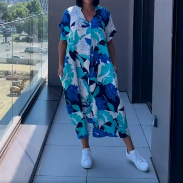 Casual Elegant Printed V-neck Dress