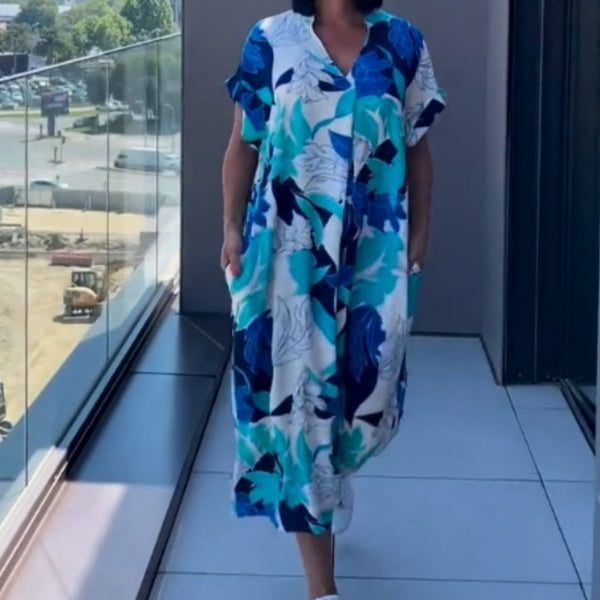 Casual Elegant Printed V-neck Dress