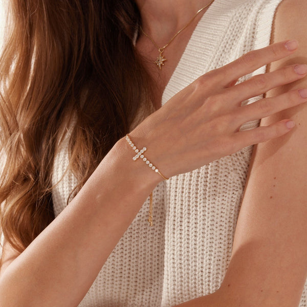 White Cross Bracelet