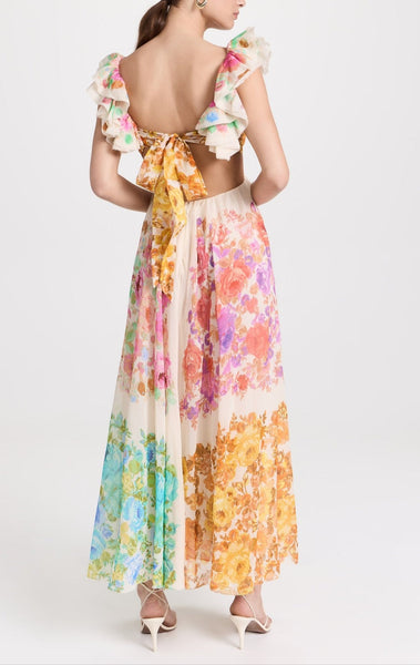 Frill Shoulder Midi Dress