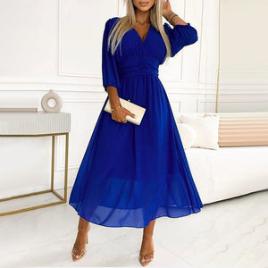 V-neck Lightweight Chiffon Dresses