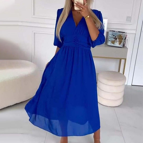 V-neck Lightweight Chiffon Dresses