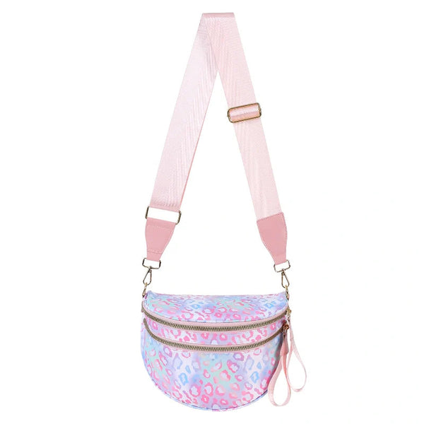 Large capacity leopard print crossbody bag