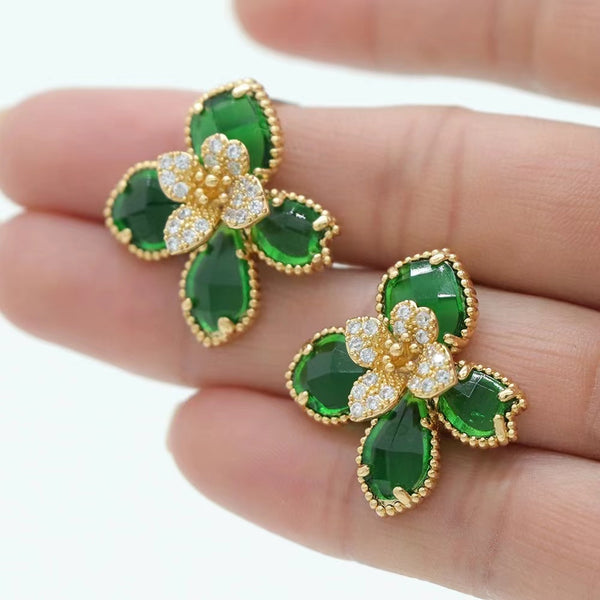 Gold-plated Clover Earrings