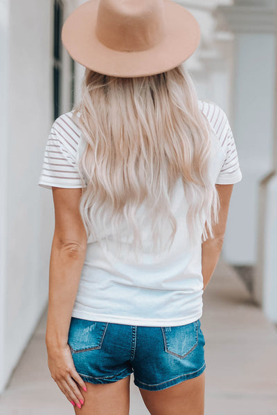 Striped Raglan Sleeve Tee