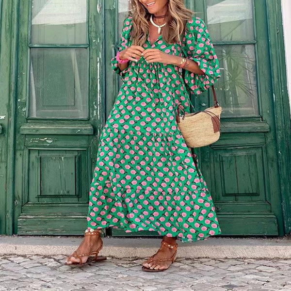 Bohemian Beauty Green Maxi Dress