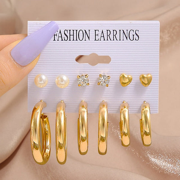 Pearl Twist Hoop Earrings Set Butterfly Acrylic Dangle Earrings for Women Metal Hollow Gold Plated Earring Cartoon Jewelry