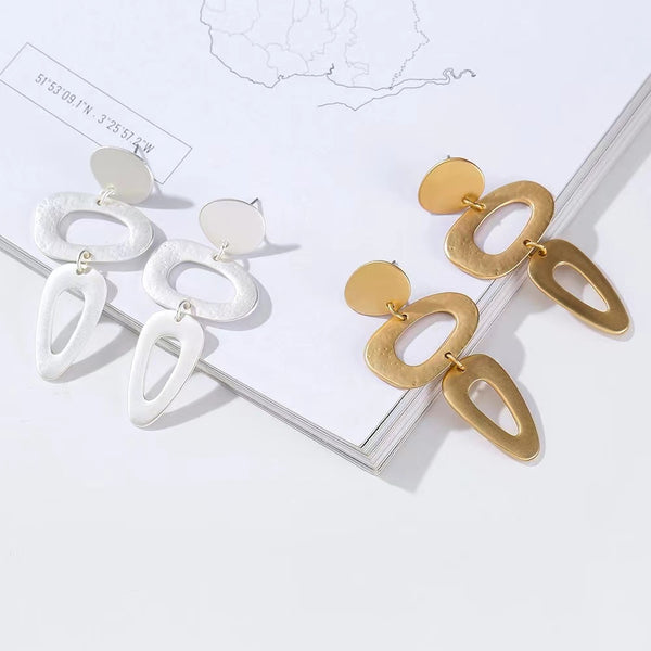 Linear Triple Drop Earrings