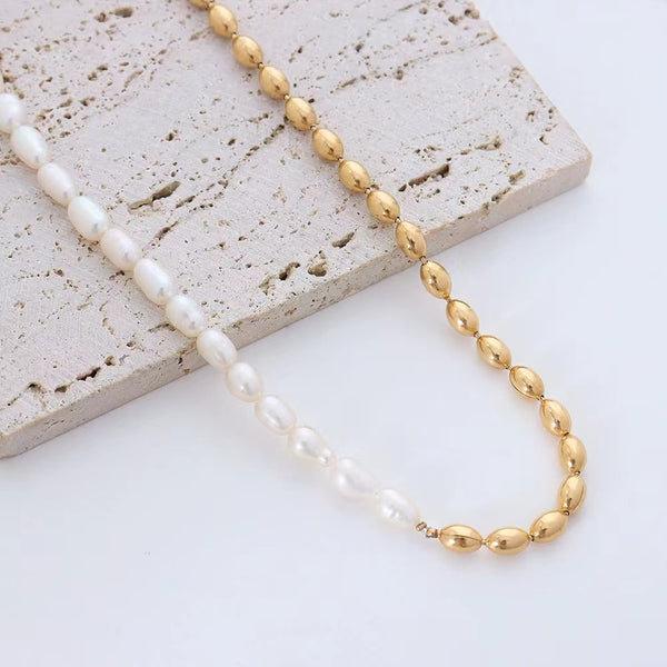 Bohemian Two-color Pearl Necklace