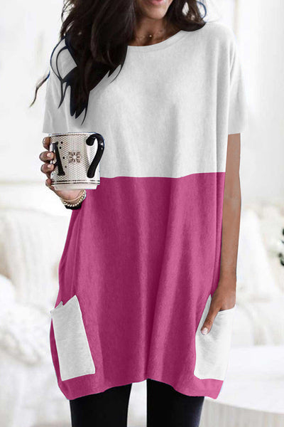 Colorblock Pocketed Mini Dress