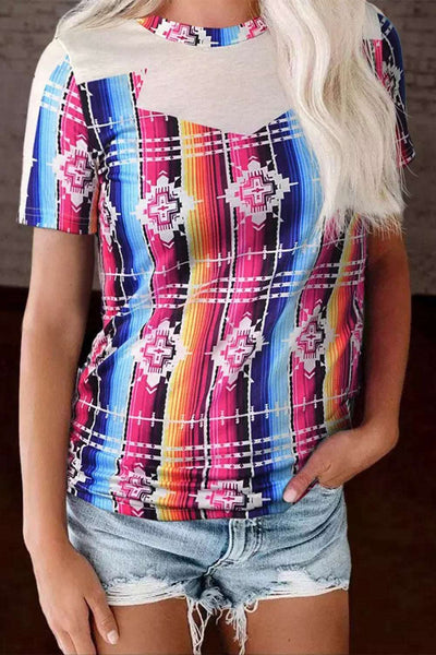 Aztec Serape Print T Shirt