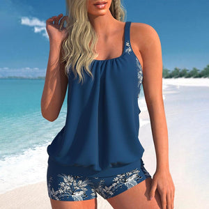 Fresh Blue Sleeveless Swimwear