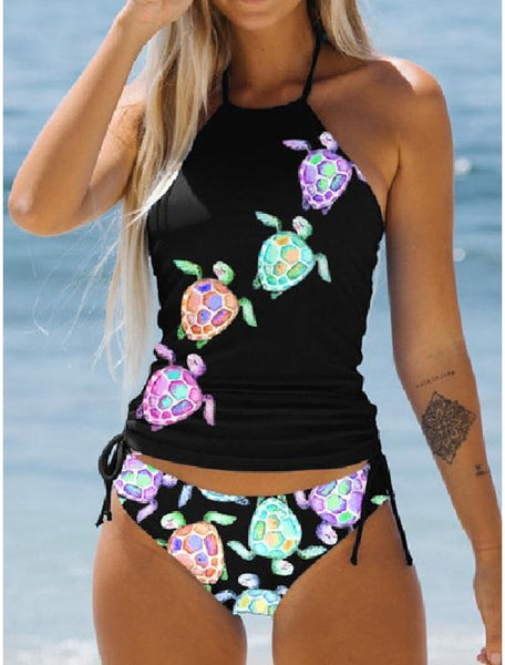 Cute Halter Sleeveless Swimwear