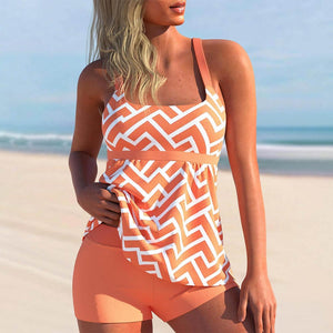 Stunning Orange Sleeveless Swimwear