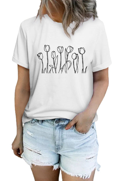 Casual Letter and Car Print Graphic Tee