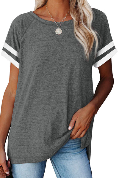 Plain Colorblock Raglan Sleeve T-shirt