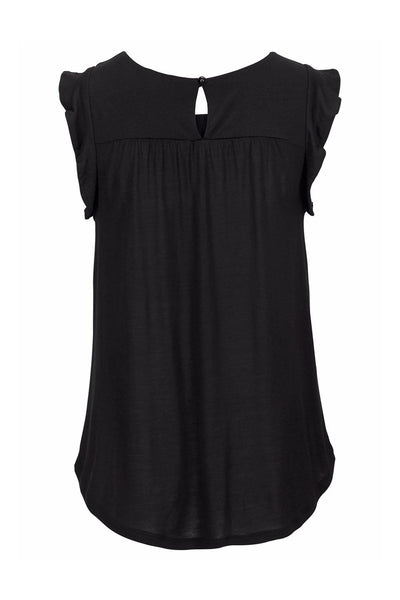 Keyhole Back Ruffled Sleeveless Top