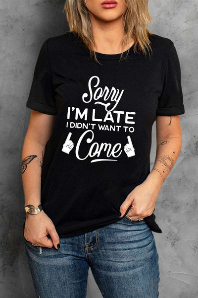 Casual Letter and Car Print Graphic Tee