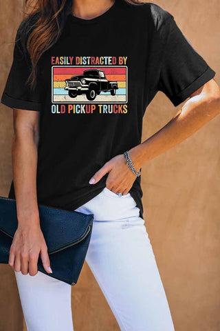 Casual Pick Up Truck Print Graphic Tee