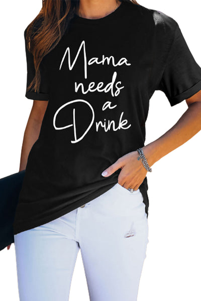 Mama Letter Leopard Print Graphic T-Shirt